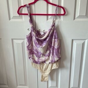 brand new purple & cream bodysuit